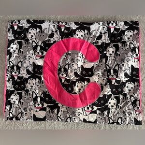 Justice Pink and Black Dog Print Blanket